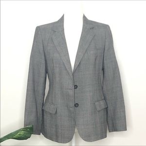 Worthington women’s plaid grey two button blazer.